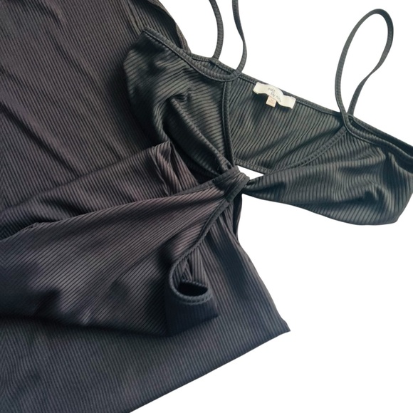 Edit By Nine Black Cut Out Slit Maxi Dress - Picture 2 of 6